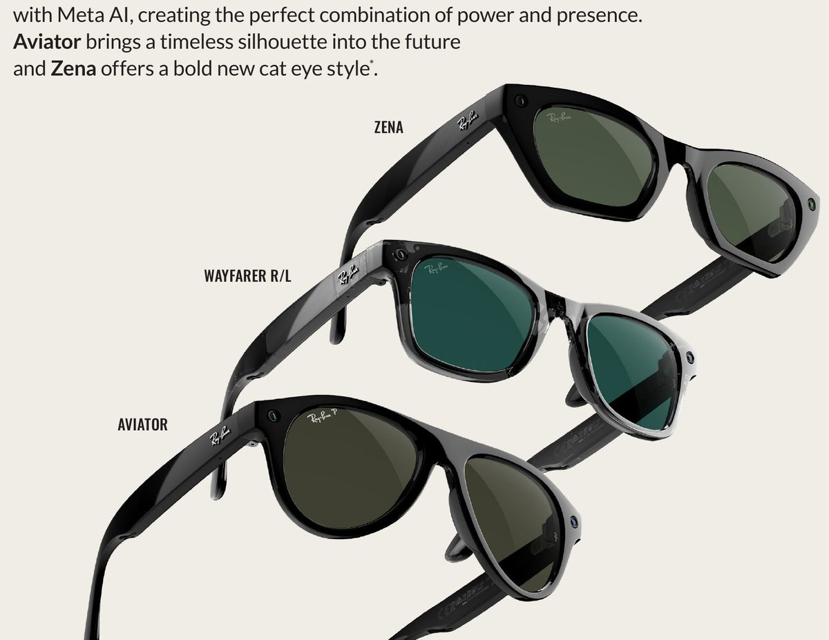 Ray-Ban Meta (Gen 3) range: Zena, Wayfarer and Aviator