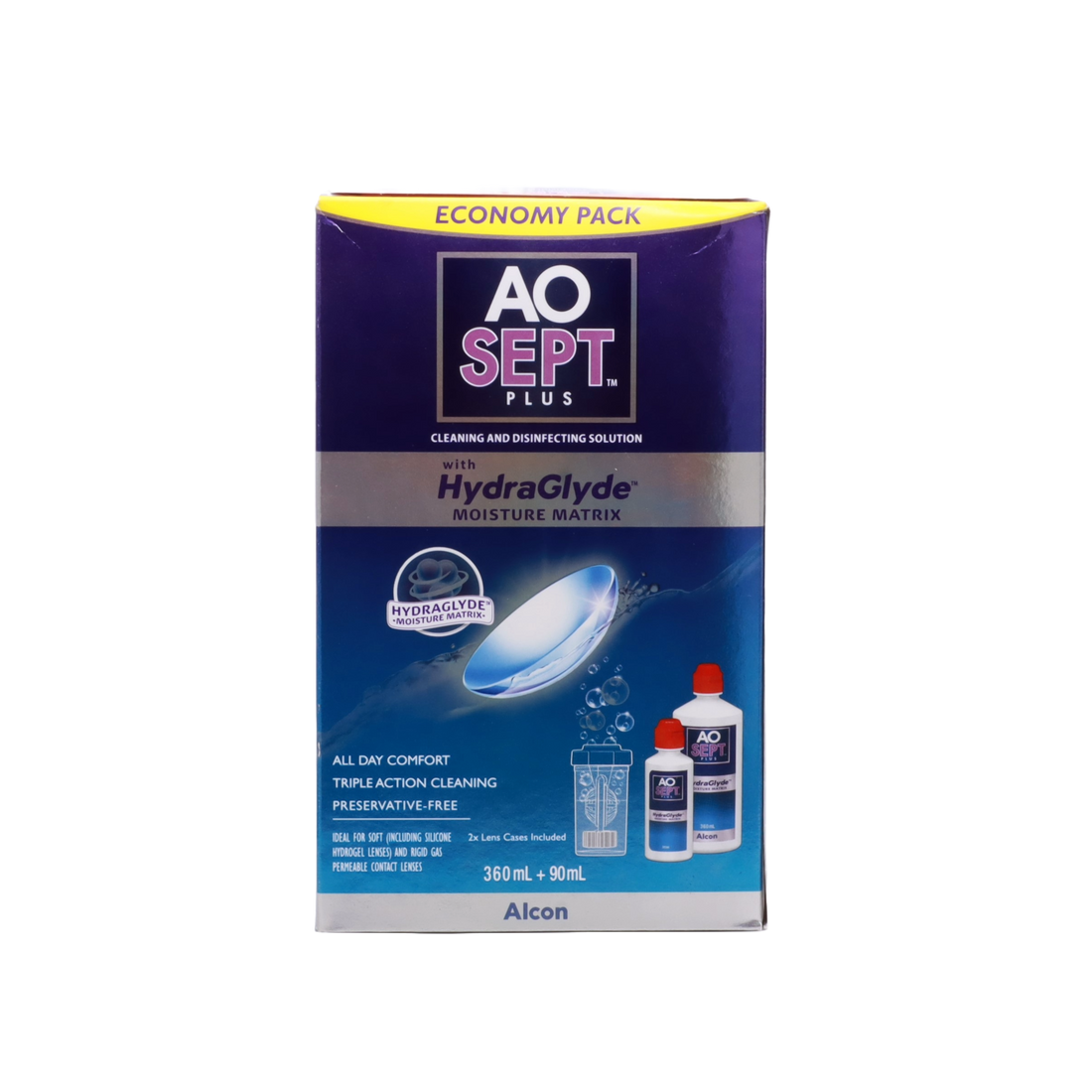 AOSept Plus with HydraGlyde peroxide contact lens solution