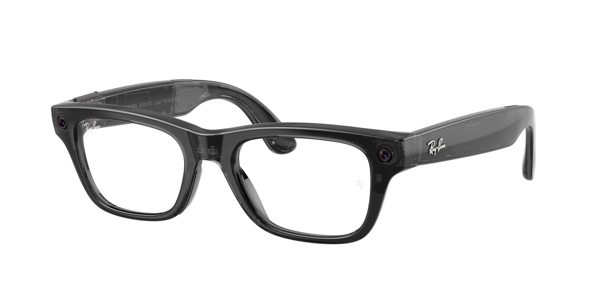 Ray-Ban Meta Blayzer Optics Transparent Black 0RW7001 8526 — angled