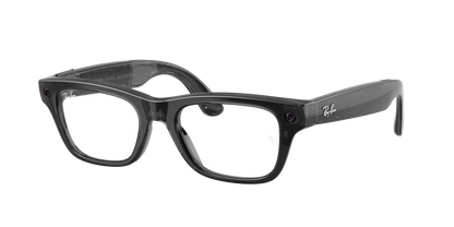 Ray-Ban Meta Blayzer Optics Transparent Black 0RW7001 8526 — angled