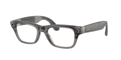 Ray-Ban Meta Blayzer Optics Transparent Ice Grey 0RW7001 8529 — angled