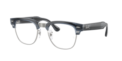 Ray-Ban Meta Clubmaster (Gen 3) Transparent Sky Blue / Transitions Sapphire 0RW7004 6929MF — angled