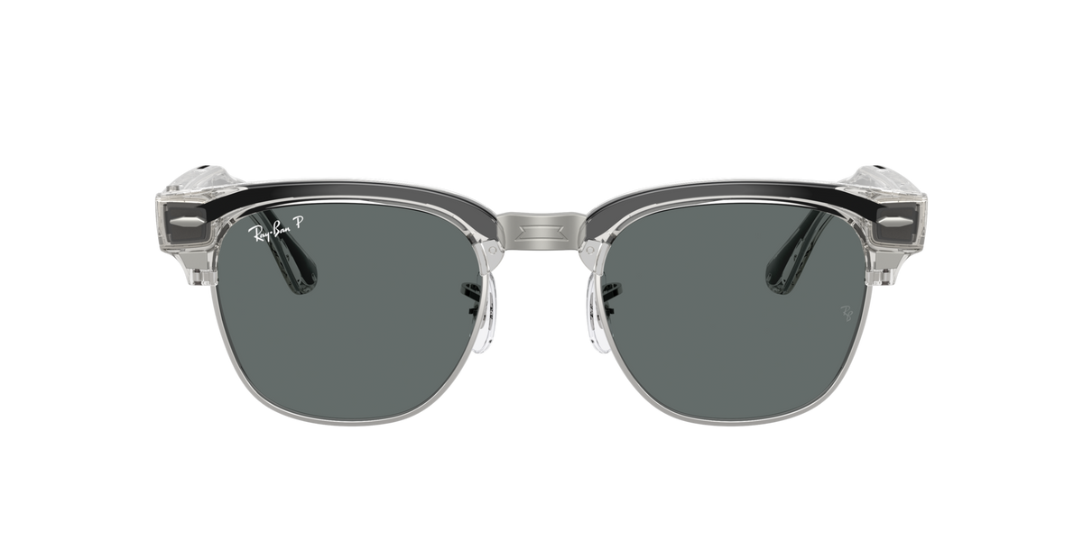 Ray-Ban Meta Clubmaster (Gen 3) Transparent Iron Grey / Dark Grey Polarised 0RW7004 693081 — front