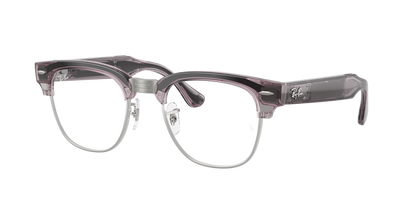 Ray-Ban Meta Clubmaster (Gen 3) Transparent Orchid / Transitions Ruby 0RW7004 6932MI — angled