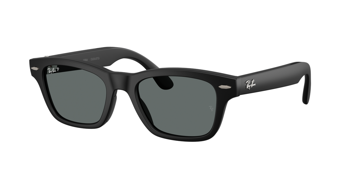 Ray-Ban Meta Burbank (Gen 3) Solid Black / Dark Grey Polarised 0RW7005 601S81 — angled