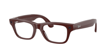 Ray-Ban Meta Blayzer Optics Transparent Burgundy 0RW7001 8556 — angled