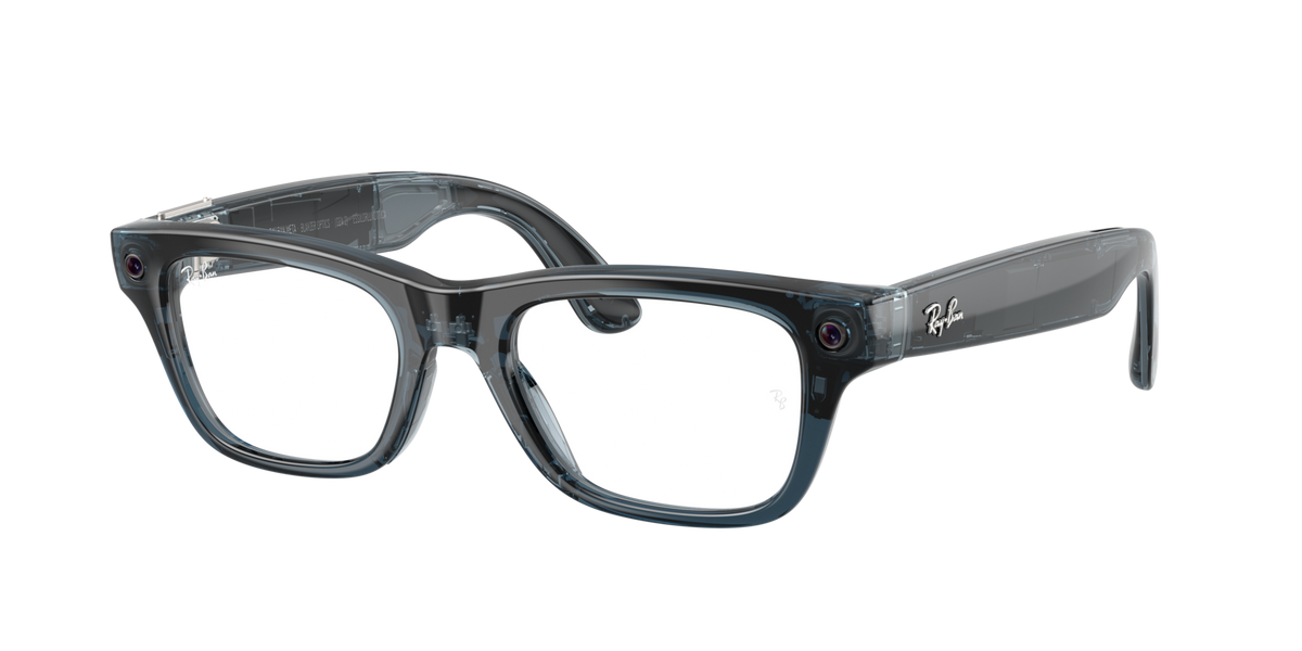 Ray-Ban Meta Blayzer Optics Transparent Blue 0RW7001 8557 — angled
