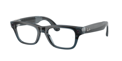 Ray-Ban Meta Blayzer Optics Transparent Blue 0RW7001 8557 — angled