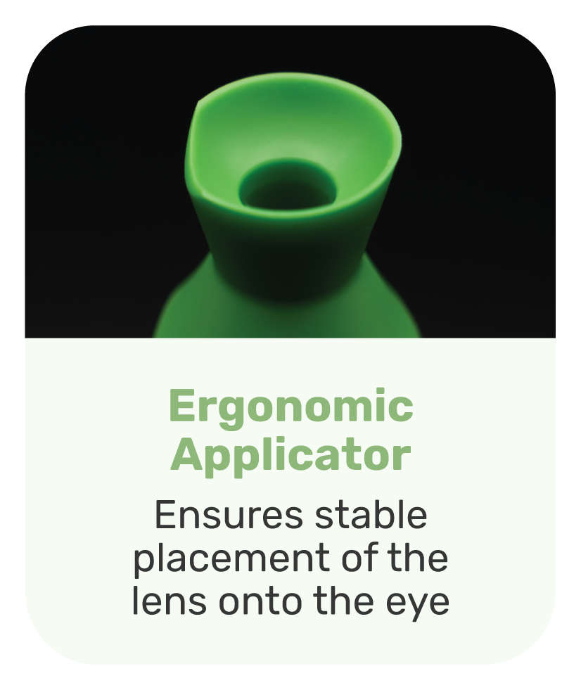 ScleralEase ergonomic applicator for stable scleral lens placement
