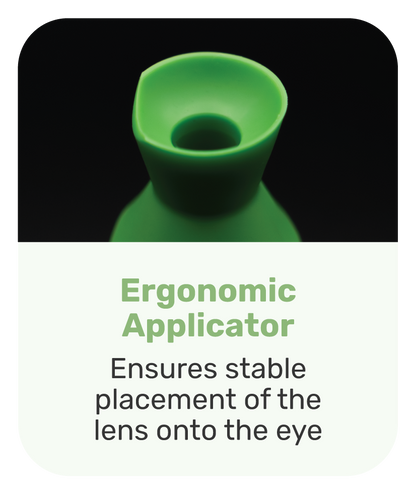 ScleralEase ergonomic applicator for stable scleral lens placement