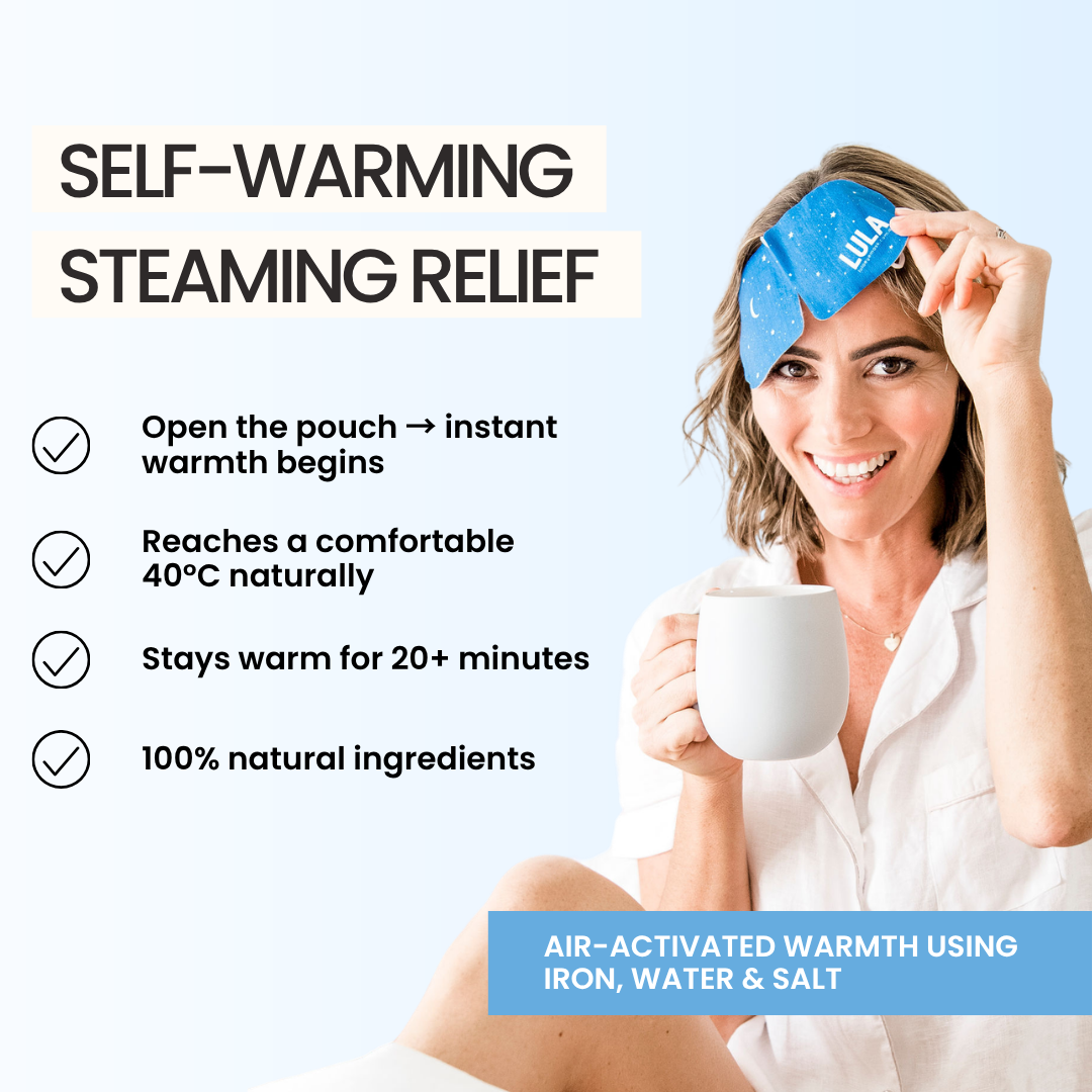 Lula self-warming eye mask for dry, tired eyes — box of 5 masks