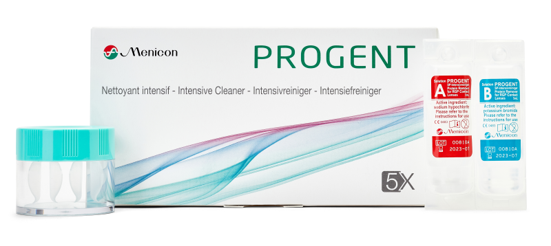 Menicon Progent intensive protein remover — weekly deep clean for RGP and ortho-k contact lenses