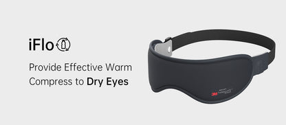 iFlo USB heating dry eye mask in use — targeted warm compress for MGD