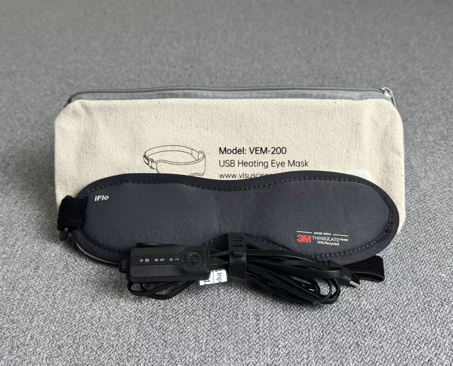 iFlo eye mask with reusable cotton storage bag