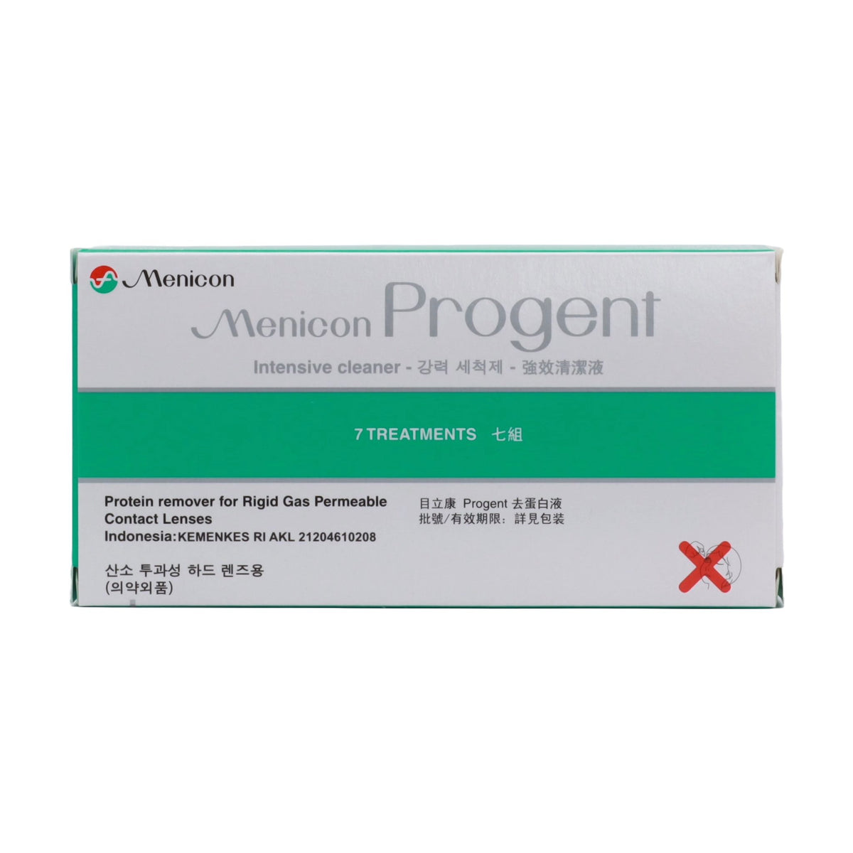 Menicon Progent intensive protein remover, 7 treatments pack, front view