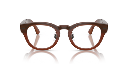 Nuance Audio Plus Panthos 48 hearing glasses in amber, front view