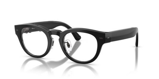 Nuance Audio Plus Panthos 48 hearing glasses in black, angled view