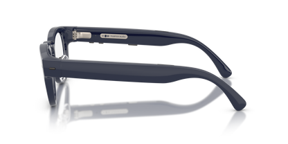 Nuance Audio Plus Panthos 48 hearing glasses in deep blue, side view