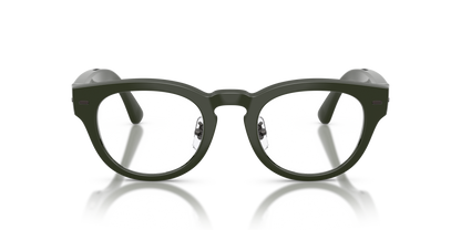Nuance Audio Plus Panthos 48 hearing glasses in olive green, front view