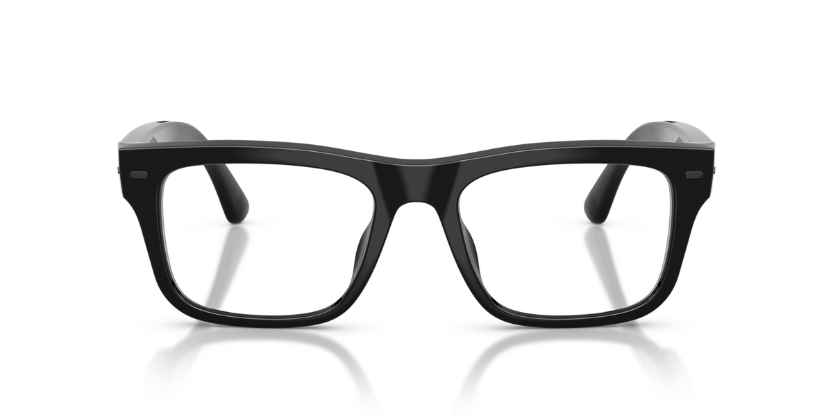 Nuance Audio Plus Square 53 hearing glasses in black, front view
