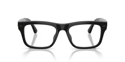Nuance Audio Plus Square 53 hearing glasses in black, front view