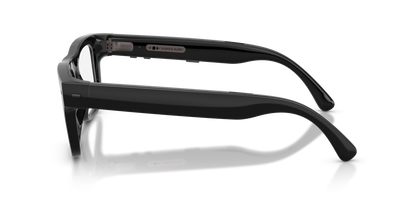 Nuance Audio Plus Square 53 hearing glasses in black, side view
