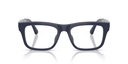 Nuance Audio Plus Square 53 hearing glasses in deep blue, front view