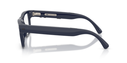 Nuance Audio Plus Square 53 hearing glasses in deep blue, side view