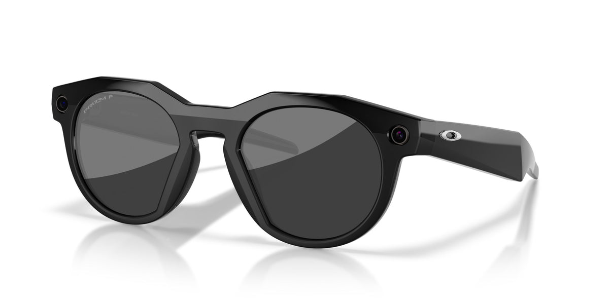Oakley Meta HSTN Polished Black / Prizm Black Polarized — three-quarter