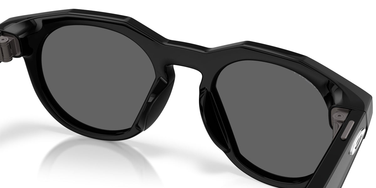 Oakley Meta HSTN Polished Black / Prizm Black Polarized — angled right