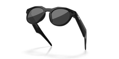 Oakley Meta HSTN Polished Black / Prizm Black Polarized — folded, from behind