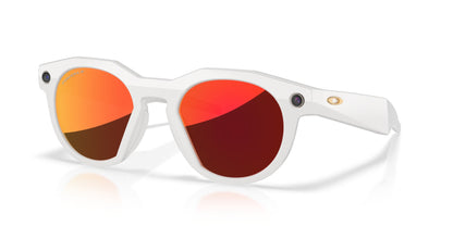 Oakley Meta HSTN Polished Warm Grey / Prizm Ruby — three-quarter