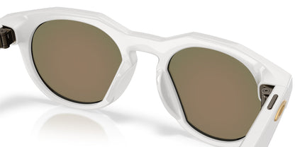 Oakley Meta HSTN Polished Warm Grey / Prizm Ruby — angled right