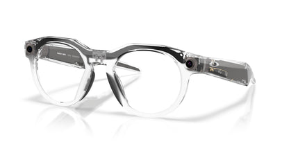 Oakley Meta HSTN Polished Clear / Clear to Grey Transitions — three-quarter