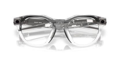Oakley Meta HSTN Polished Clear / Clear to Grey Transitions — front, lenses clear
