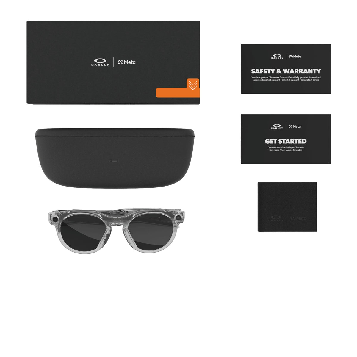 Oakley Meta HSTN Polished Clear / Clear to Grey Transitions — what is in the box