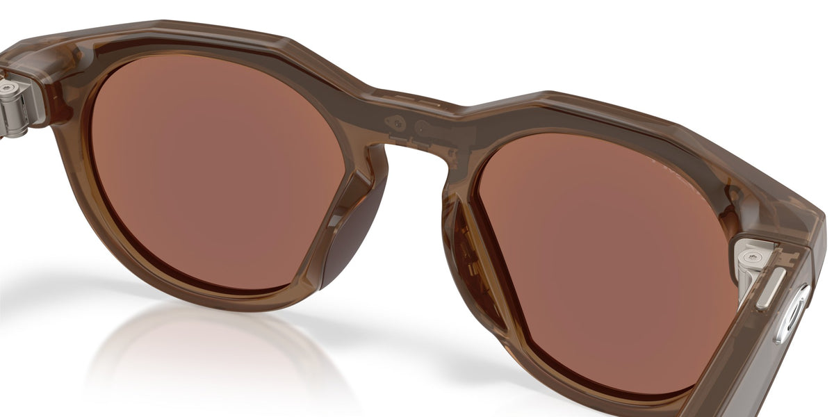 Oakley Meta HSTN Polished Brown Smoke / Prizm Deep Water Polarized — angled right