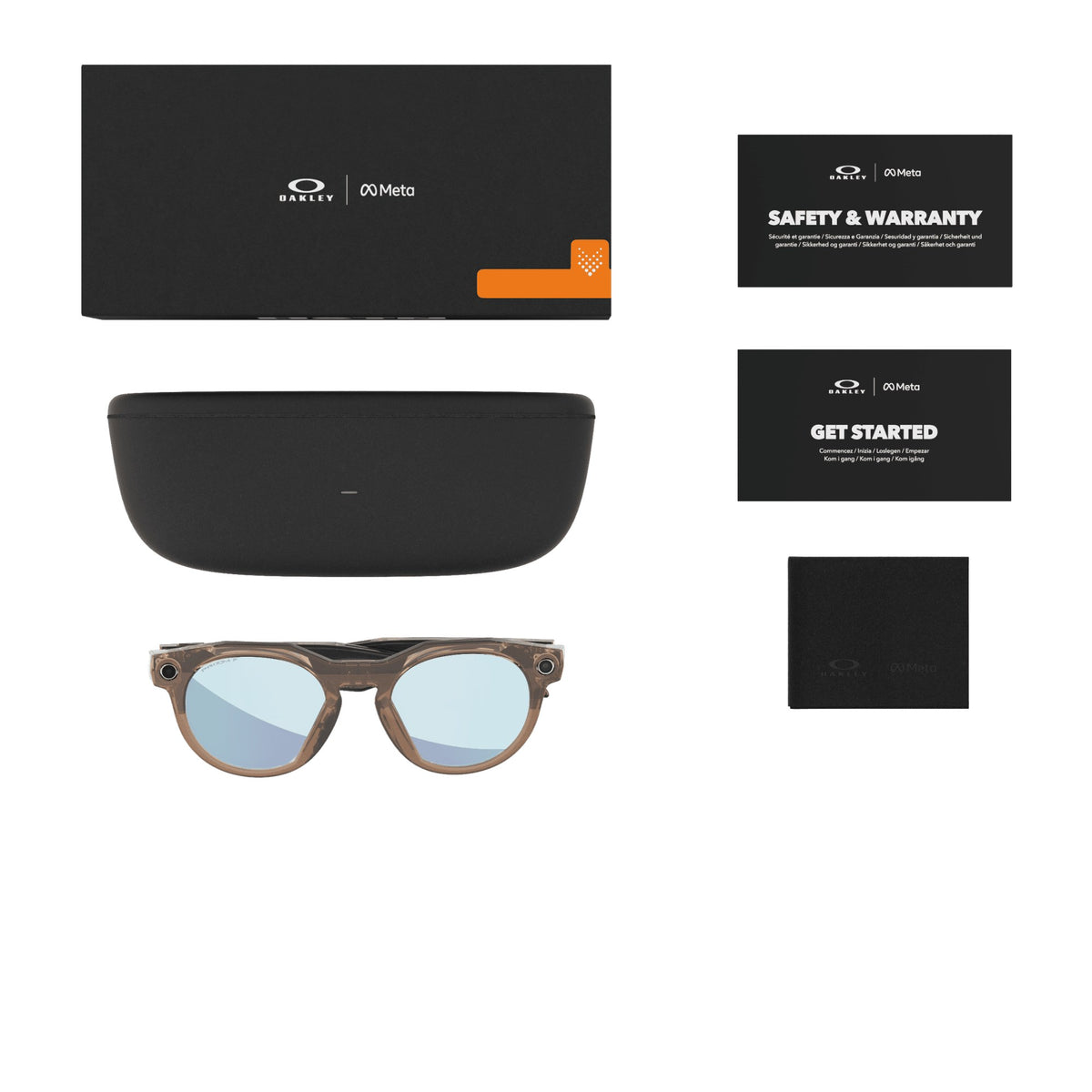 Oakley Meta HSTN Polished Brown Smoke / Prizm Deep Water Polarized — what is in the box