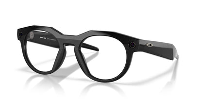 Oakley Meta HSTN Polished Black / Clear — three-quarter