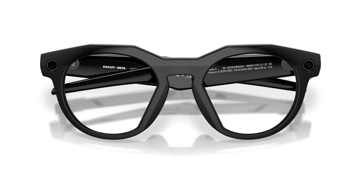 Oakley Meta HSTN Polished Black / Clear — front, lenses clear