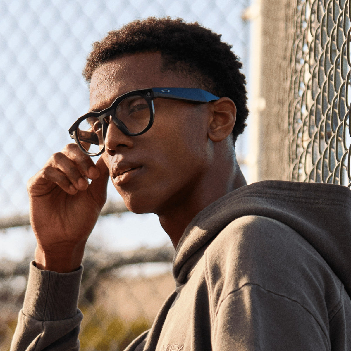 Oakley Meta HSTN Polished Black / Clear — lifestyle