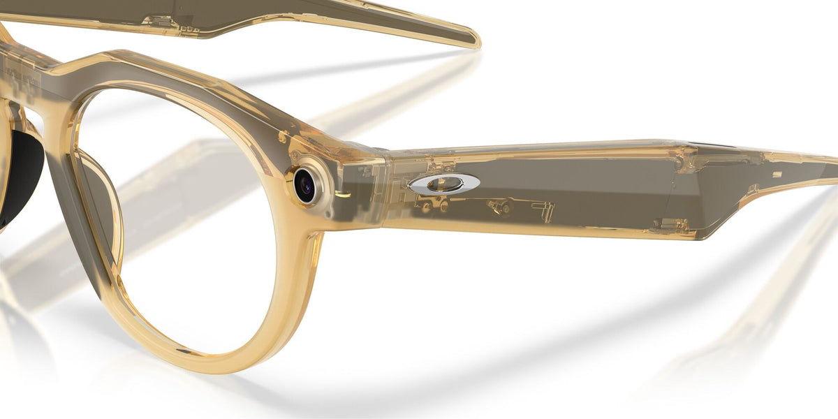 Oakley Meta HSTN Light Curry / Transitions Brown — angled