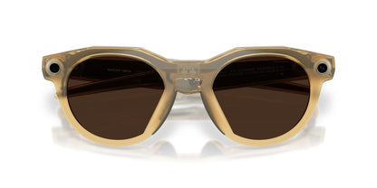 Oakley Meta HSTN Light Curry / Transitions Brown — lenses activated, three-quarter