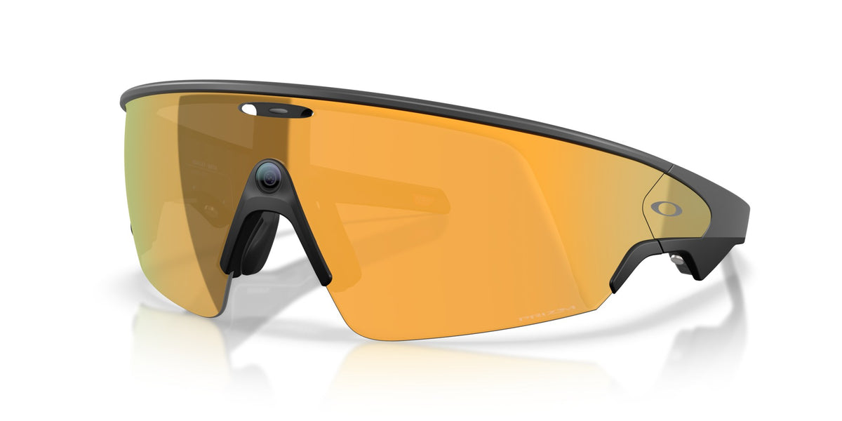 Oakley Meta Vanguard Matte Black / Prizm 24K — three-quarter