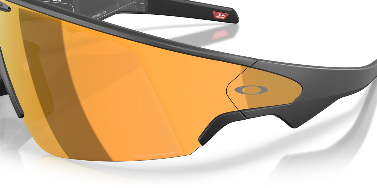 Oakley Meta Vanguard Matte Black / Prizm 24K — angled
