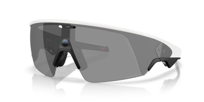 Oakley Meta Vanguard Matte White / Prizm Black — three-quarter