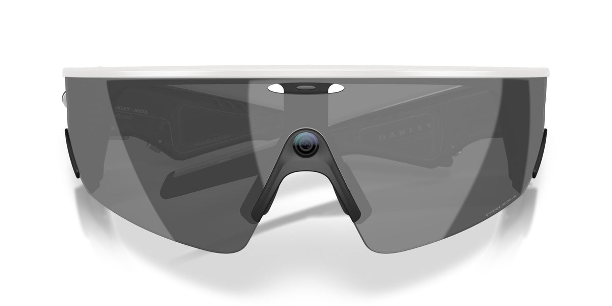 Oakley Meta Vanguard Matte White / Prizm Black — front, lenses clear