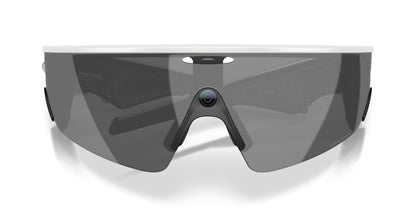 Oakley Meta Vanguard Matte White / Prizm Black — front, lenses clear