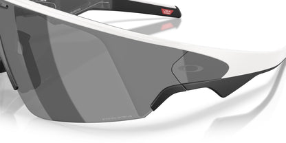 Oakley Meta Vanguard Matte White / Prizm Black — angled