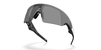 Oakley Meta Vanguard Matte White / Prizm Black — folded, from behind